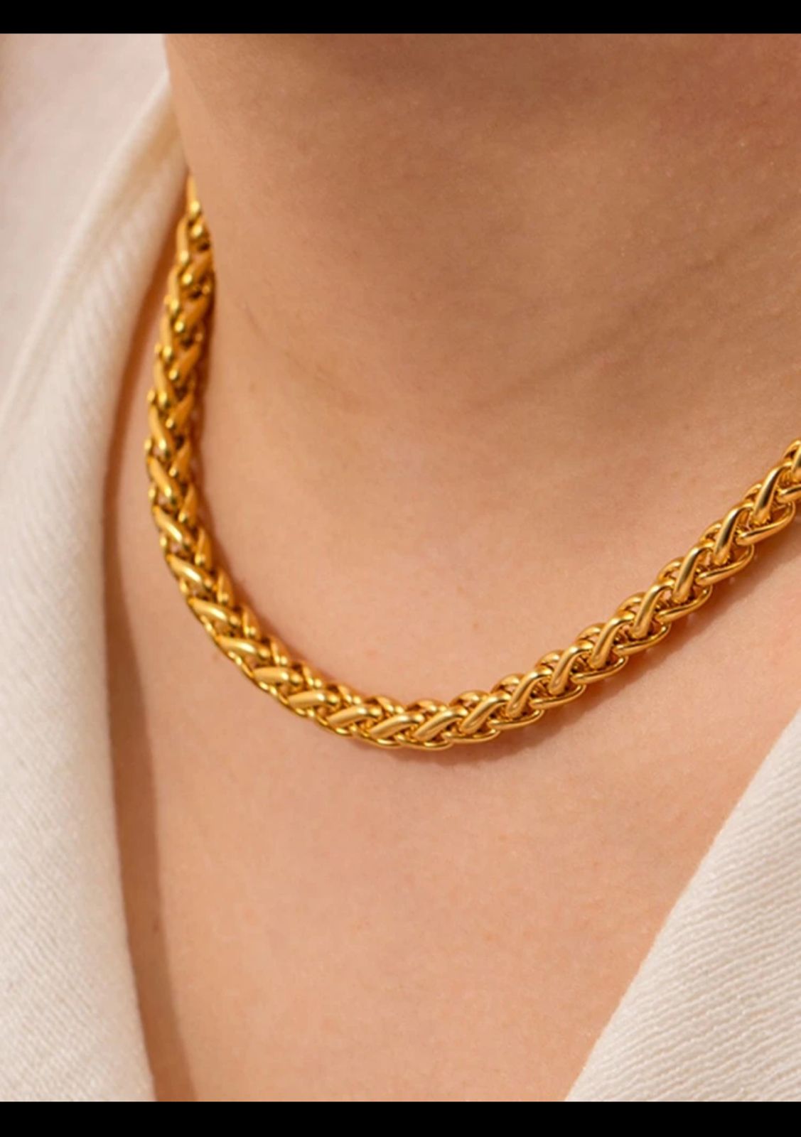 Colar personalizado de aço inoxidável banhado a ouro 18k